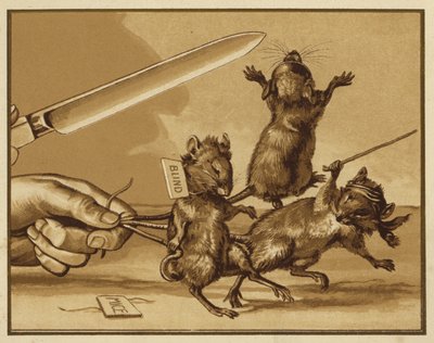Illustratie voor Drie Blinde Muizen door Edmund G. Caldwell