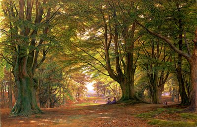 Spelen in het beukenbos, 1876 door Edmund George Warren