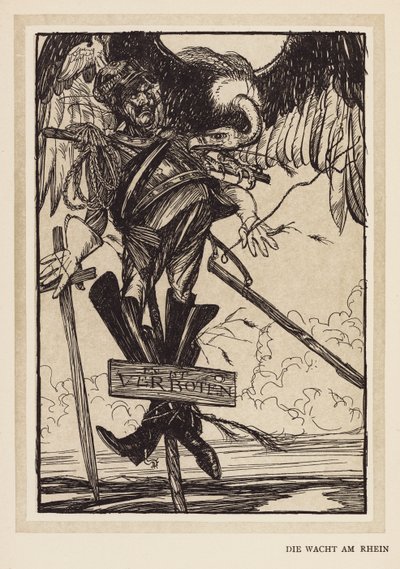 De krans van de keizer: Die Wacht Am Rhein door Edmund Joseph (after) Sullivan