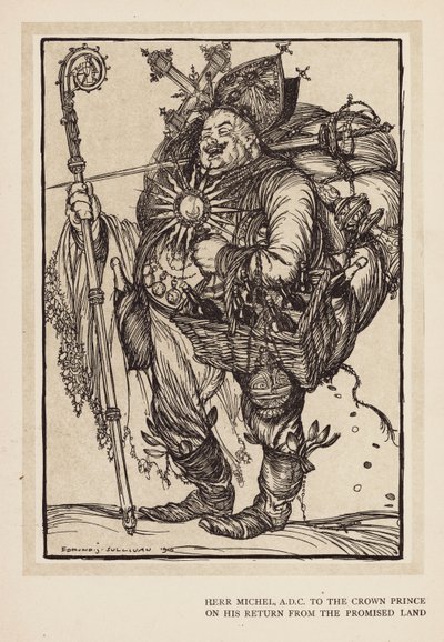De krans van de keizer: Herr Michel, ADC van de kroonprins bij zijn terugkeer uit het Beloofde Land door Edmund Joseph (after) Sullivan