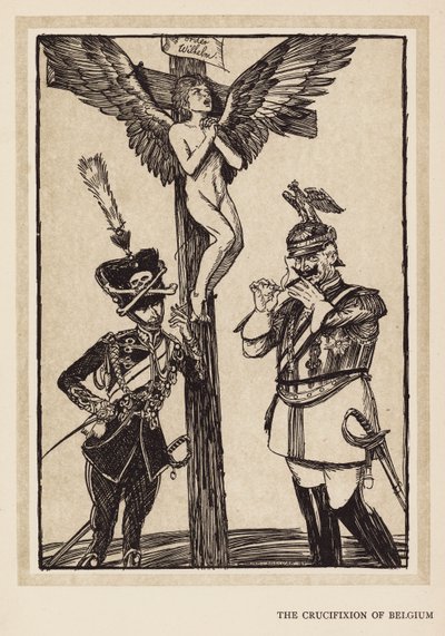 De Krans van de Keizer: De Kruisiging van België (litho) door Edmund Joseph (after) Sullivan