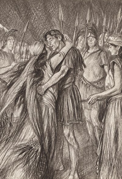 William Shakespeare: Antonius en Cleopatra, Act IV, Scene 4 door Edmund Joseph (after) Sullivan