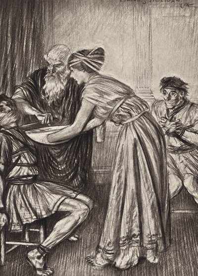 William Shakespeare: De tragedie van Titus Andronicus, Acte V, Scene 2 door Edmund Joseph (after) Sullivan