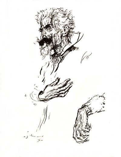 Don Quichot. Pennenschets uit Lijn: Een Kunststudie, 1923 door Edmund Joseph Sullivan