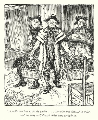 Illustratie voor The Vicar of Wakefield door Oliver Goldsmith (litho) door Edmund Joseph Sullivan