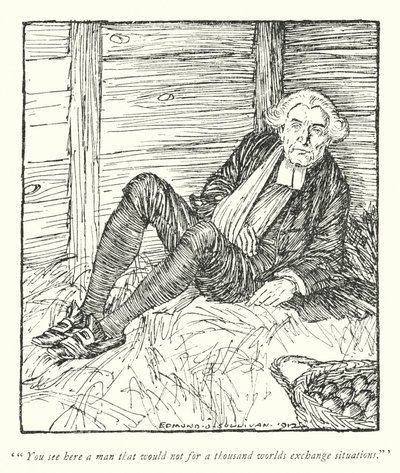 Illustratie voor The Vicar of Wakefield door Oliver Goldsmith (litho) door Edmund Joseph Sullivan