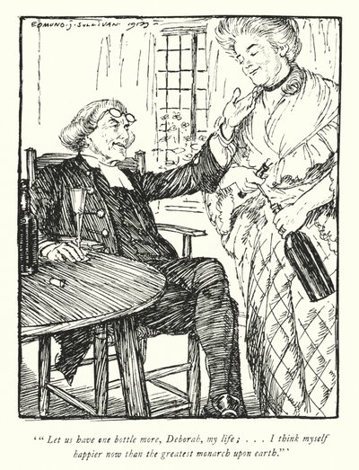 Illustratie voor The Vicar of Wakefield door Oliver Goldsmith (litho) door Edmund Joseph Sullivan