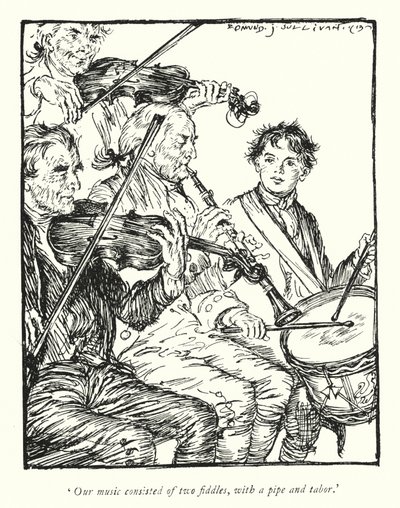 Illustratie voor The Vicar of Wakefield door Oliver Goldsmith (litho) door Edmund Joseph Sullivan