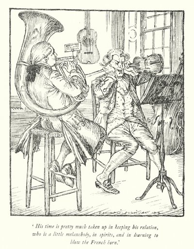 Illustratie voor The Vicar of Wakefield door Oliver Goldsmith door Edmund Joseph Sullivan