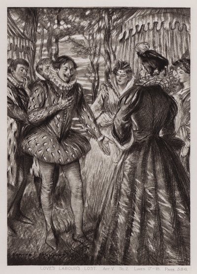 Verloren Liefdesarbeid, Act V, Sc 2 door Edmund Joseph Sullivan