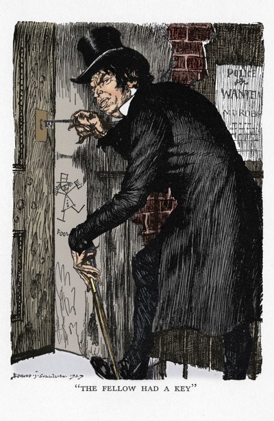Scène uit Het Vreemde Geval van Dr. Jekyll en Mr. Hyde door Robert Louis Stevenson door Edmund Joseph Sullivan