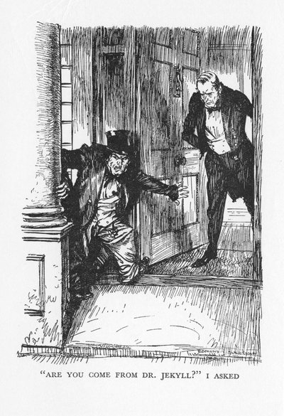 Scène uit The Strange Case of Dr Jekyll and Mr Hyde door Robert Louis Stevenson, 1927 door Edmund Joseph Sullivan