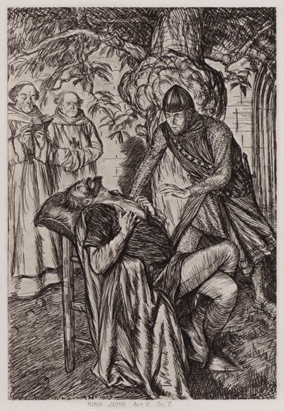 Het Leven en de Dood van Koning Jan, Act V, Sc 7 door Edmund Joseph Sullivan
