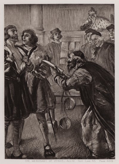 De Koopman van Venetië, Act IV, Sc I door Edmund Joseph Sullivan