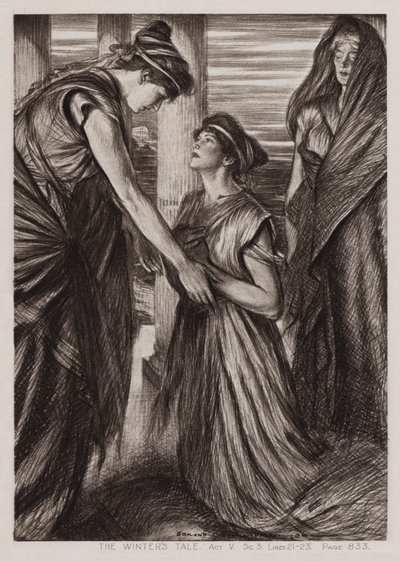 Het winterverhaal, Act V, Sc 3 door Edmund Joseph Sullivan
