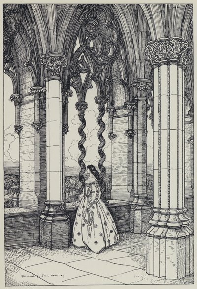 Illustratie voor A Dream of Fair Women and Other Poems door Edmund Joseph after Sullivan