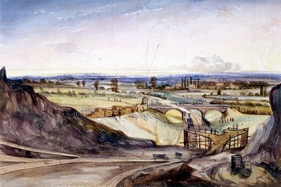 Algemeen uitzicht op Hampstead, Londen, 1837 door Edmund Marks