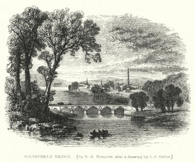 Coldstream Bridge door Edmund Morison (after) Wimperis