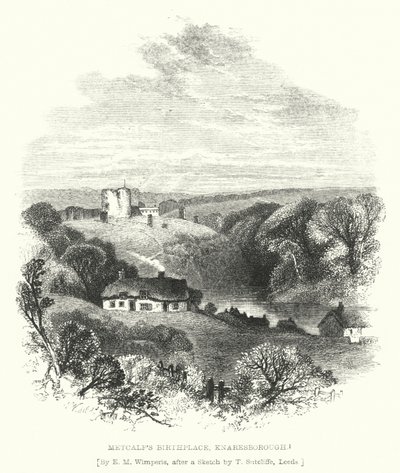 Geboorteplaats van Metcalf, Knaresborough door Edmund Morison (after) Wimperis