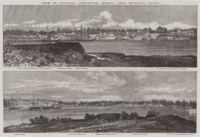 Uitzicht op Victoria, Vancouver Island, vanaf Hospital Point door Edmund Morison Wimperis