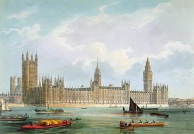 De Nieuwe Parlementsgebouwen, gegraveerd door Thomas Picken, uitgegeven door Lloyd Bros. en Co., 1852 door Edmund Walker