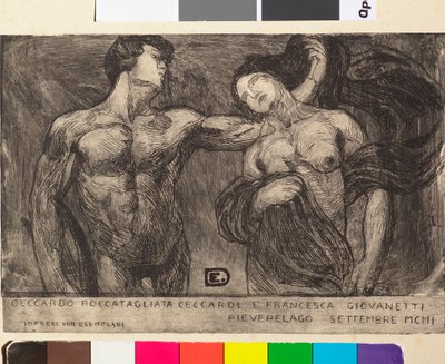 Kennisgeving van het huwelijk van de dichter Ceccardo Roccatagliata Ceccardi met Francesca Giovanetti door Edoardo de Albertis
