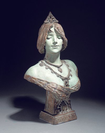 Buste gemodelleerd als Sarah Bernhardt, Exposition Universelle, Parijs door Edouard (after) Drouot