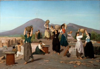 Scène van opgravingen in Pompeii door Edouard Alexandre Sain