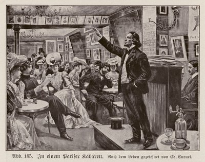 In een Parijs cabaret (gravure) door Edouard Alfred (1875-1954) Cucuel
