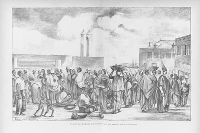 Marktplaats in Goree, illustratie uit "Cote Occidentale d