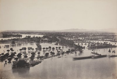 Overstroming van Avignon, 1856 door Édouard Baldus