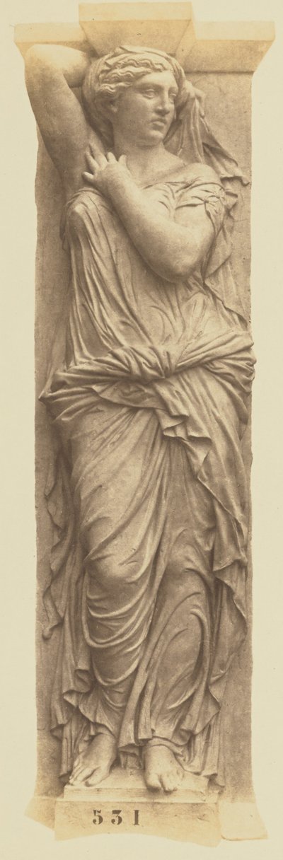 [Kariatide door Jules Cavelier, Decoratie van het Louvre, Parijs]. door Édouard Baldus