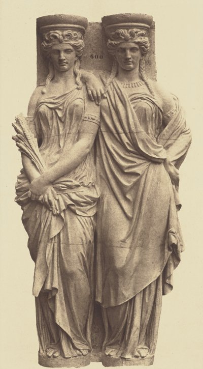 [Caryatiden door Astyanax Bosio, Decoratie van het Louvre, Parijs]. door Édouard Baldus