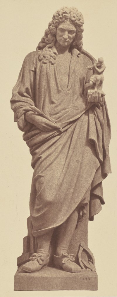 [Coysevox", standbeeld van Jules Droz, decoratie van het Louvre, Parijs]. door Édouard Baldus