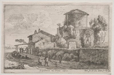 Diverse Zichten in en rond Rome: Graf langs de Via Appia door Édouard Baldus