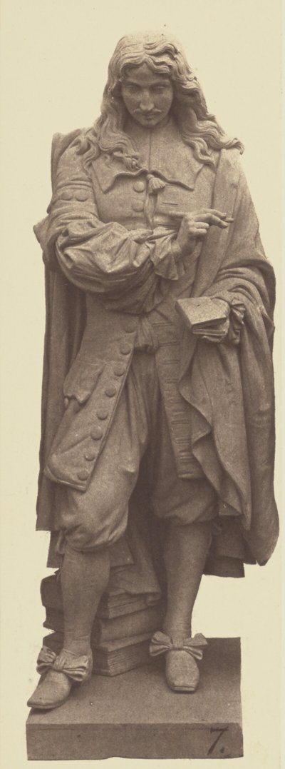 [La Rochefoucauld", standbeeld van Noël Jules Girard, decoratie van het Louvre, Parijs]. door Édouard Baldus