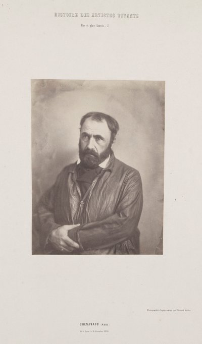 Portret van Paul Chenavard, uit de serie Histoire des Artistes Vivants, ca. 1852 door Édouard Baldus