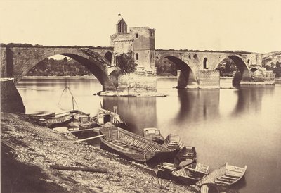 Brug Saint-Bénézet, Avignon door Édouard Baldus