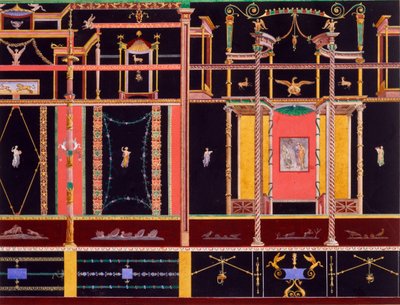 Muurschildering uit het Huis van de Dioscuri, Pompeii door Edouard Clerievanse