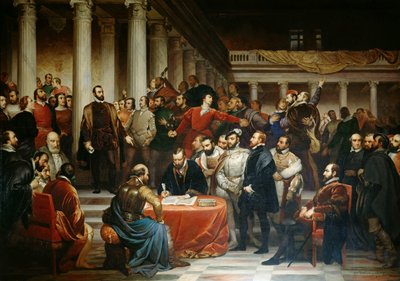 Het compromis van de edelen op 5 april 1566 door Edouard De Bièfve