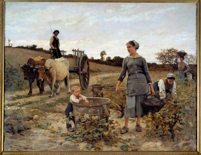 Hoek van wijngaard in Languedoc Schilderij door Edouard Debat Ponsan (1847-1913) 1886 Nantes, Musee des Beaux Arts door Edouard Debat Ponsan