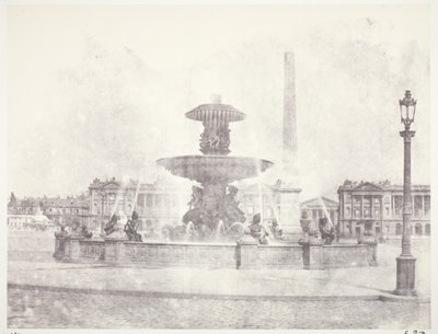 Fontein, Place de la Concorde, Parijs door Edouard Denis Baldus