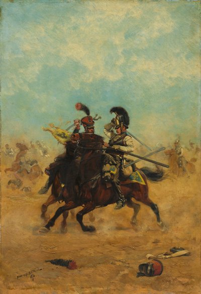 Gevecht om de kleuren door Edouard Detaille