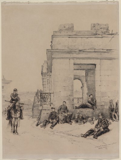 Rustende soldaten (recto) door Edouard Detaille