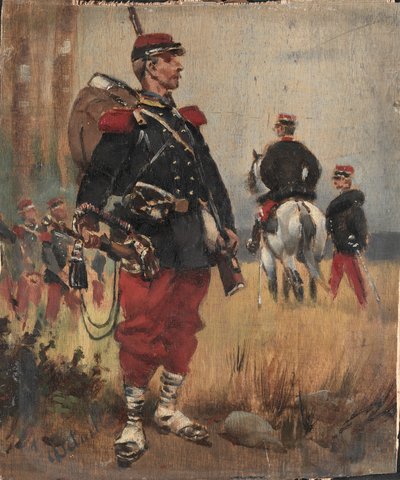 Soldaten, ca. 1892 door Jean Baptiste Edouard Detaille