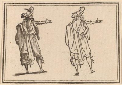 Man van Achteren Gezien met Zijn Rechterarm Uitgestrekt door Edouard Eckman after Jacques Callot