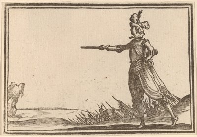 Militaire Commandant te Voet door Edouard Eckman after Jacques Callot