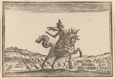 Militaire Commandant te Paard door Edouard Eckman after Jacques Callot