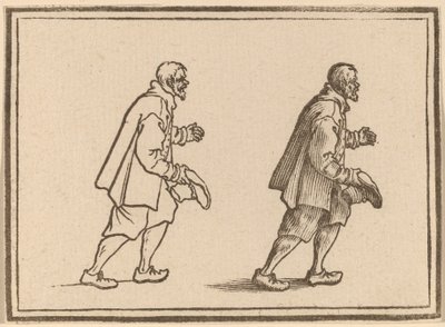 Boer met Hoed in de Hand door Edouard Eckman after Jacques Callot