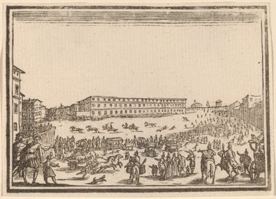 Piazza Presso alla Porta al Prato door Edouard Eckman after Jacques Callot